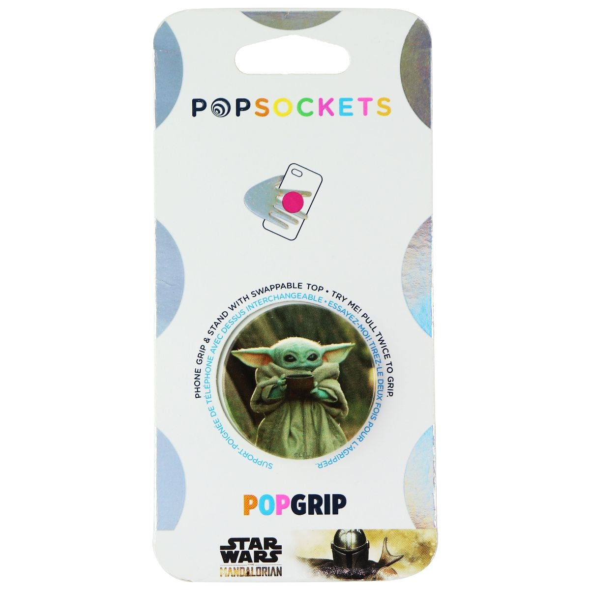 PopSockets PopGrip Stand & Grip with Swappable Top - Star Wars The Child w/ Cup Cell Phone - Mounts & Holders PopSockets    - Simple Cell Bulk Wholesale Pricing - USA Seller