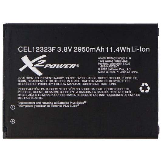 X2 Power Rechargeable 3.8V 2950mAh Battery - Black (CEL12323F) Cell Phone - Batteries X2 Power    - Simple Cell Bulk Wholesale Pricing - USA Seller