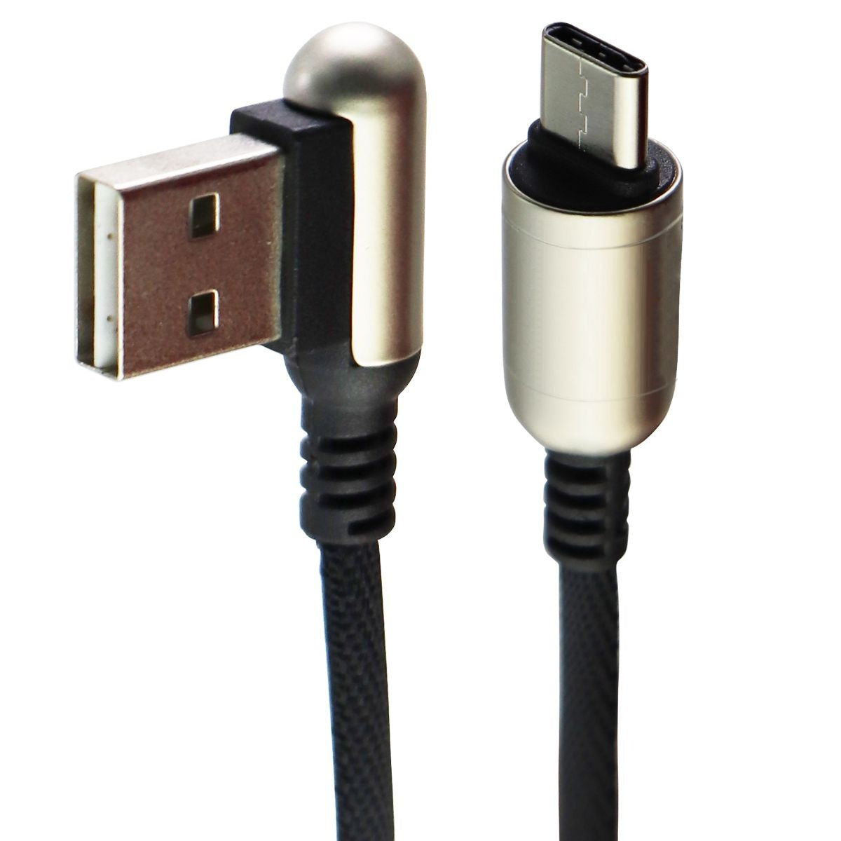 Hoco 4-Ft Braided USB-C to (Right Angle USB-A) Charge/Sync Cable - Gold/Black Cell Phone - Cables & Adapters Hoco.    - Simple Cell Bulk Wholesale Pricing - USA Seller