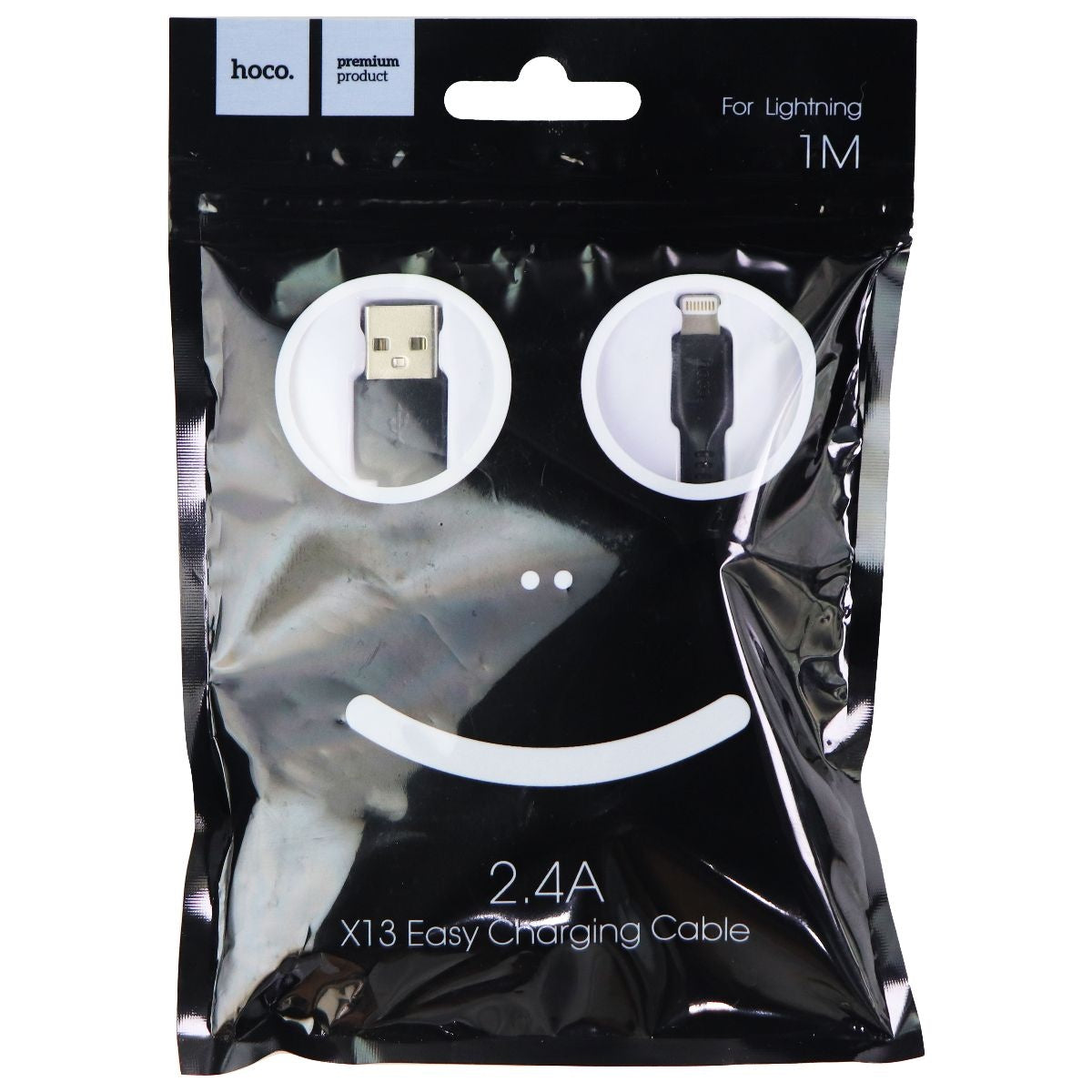 HoCo (3.3-Ft/1m) 8-Pin to USB Charge and Sync Cable - Black Cell Phone - Cables & Adapters HoCo    - Simple Cell Bulk Wholesale Pricing - USA Seller