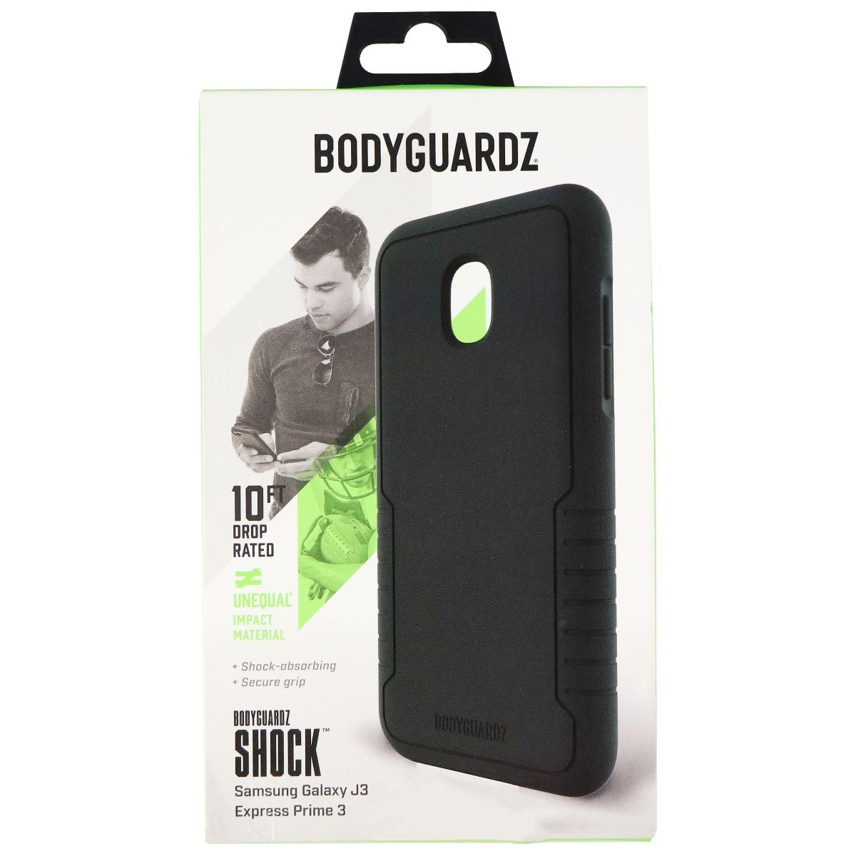 BodyGuardz Shock Case for Samsung Galaxy J3 (2018)/Express Prime 3 - Black Cell Phone - Cases, Covers & Skins BODYGUARDZ    - Simple Cell Bulk Wholesale Pricing - USA Seller