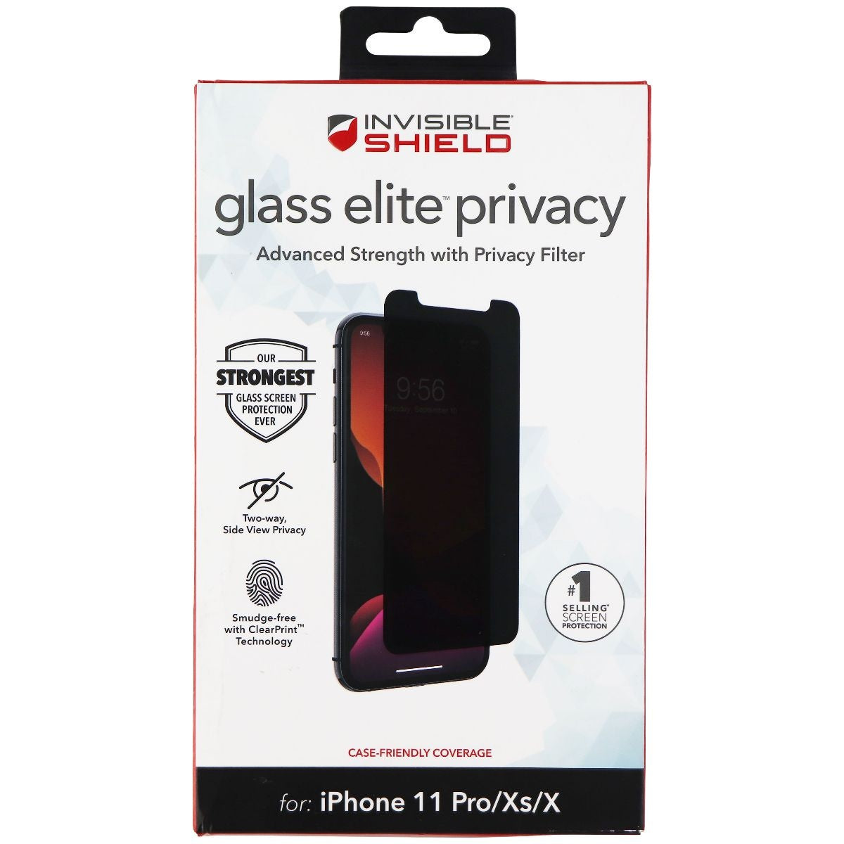 ZAGG InvisibleShield Glass Elite Privacy Screen Protector for iPhone 11 Pro/Xs/X Cell Phone - Screen Protectors Zagg    - Simple Cell Bulk Wholesale Pricing - USA Seller