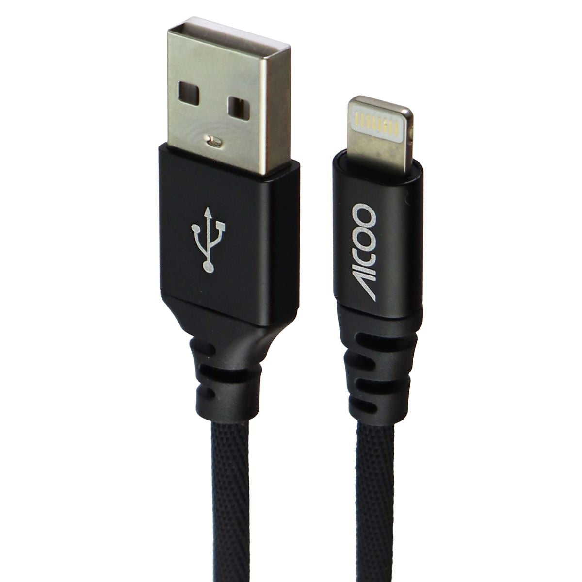 Aicoo (3.3-Ft/1m) Braided Lightning 8-Pin to Charge/Sync Cable - Black Cell Phone - Cables & Adapters AICOO    - Simple Cell Bulk Wholesale Pricing - USA Seller