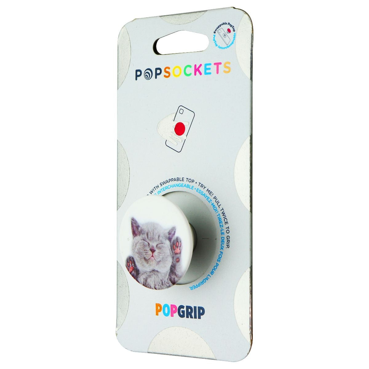 PopSockets PopGrip Stand & Grip with Swappable Top - Cat Nap Cell Phone - Mounts & Holders PopSockets    - Simple Cell Bulk Wholesale Pricing - USA Seller