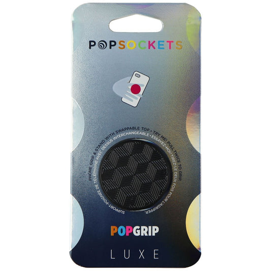PopSockets PopGrip Luxe Series Swappable Grip and Stand - Geo Hex Black Cell Phone - Mounts & Holders PopSockets    - Simple Cell Bulk Wholesale Pricing - USA Seller