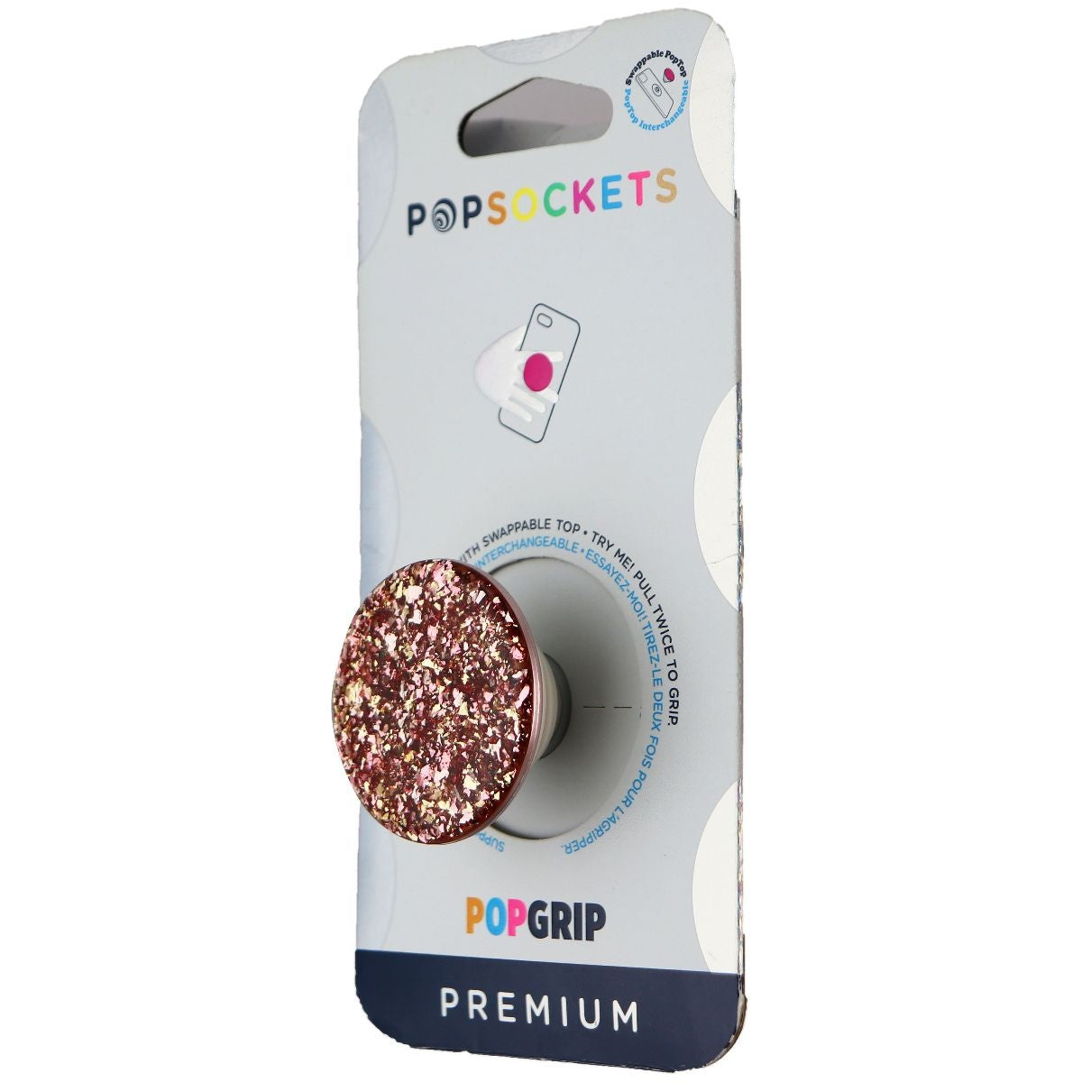 PopSockets PopGrip: Phone Grip and Phone Stand - Foil Confetti Rose Gold Cell Phone - Mounts & Holders PopSockets    - Simple Cell Bulk Wholesale Pricing - USA Seller