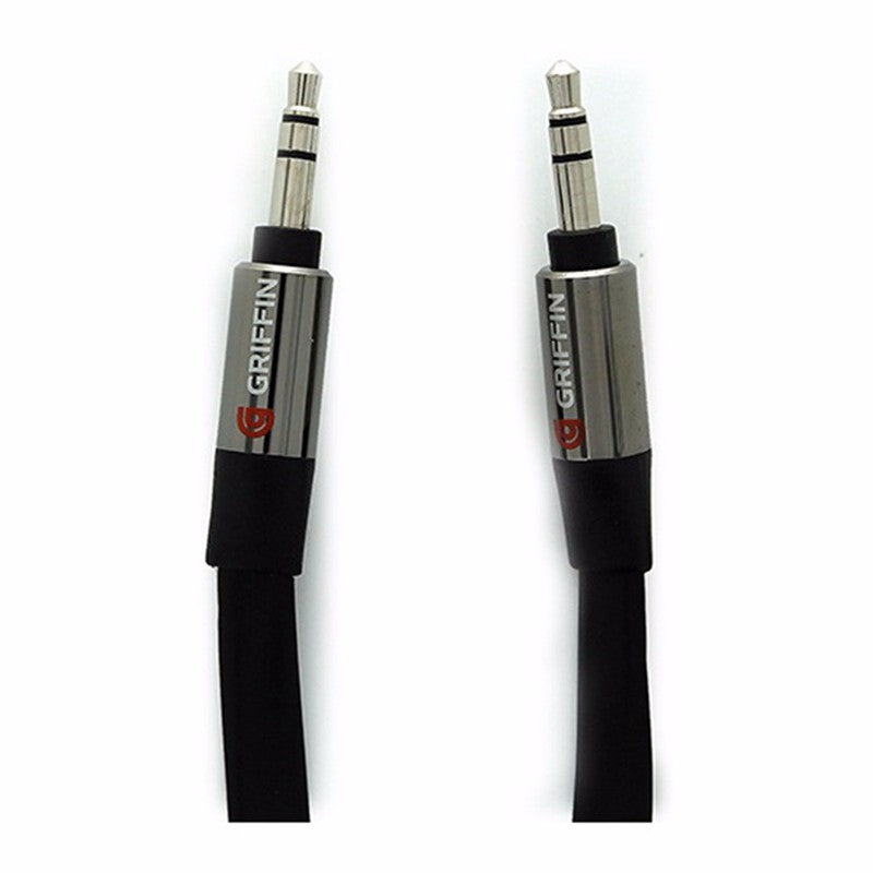 Griffin 3ft Flat AUX Audio Cable Black Cell Phone - Cables & Adapters Griffin    - Simple Cell Bulk Wholesale Pricing - USA Seller