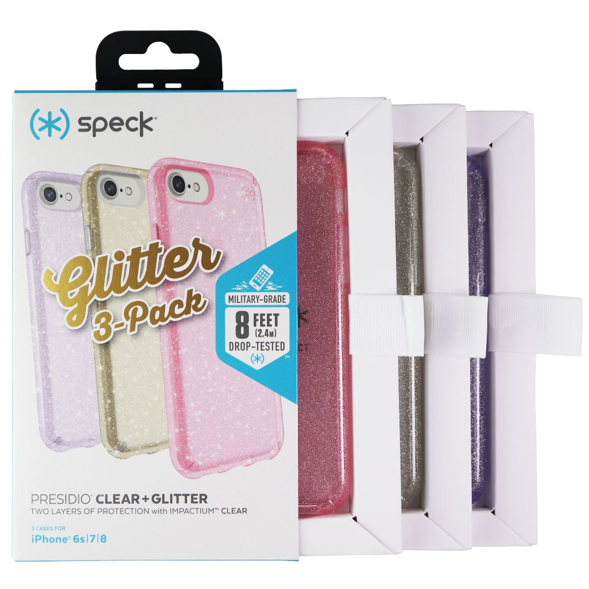 Speck Presidio Case (3 Pack) for Apple iPhone 8/7/SE 2nd Gen - Pink/Gold/Purple Cell Phone - Cases, Covers & Skins Speck    - Simple Cell Bulk Wholesale Pricing - USA Seller