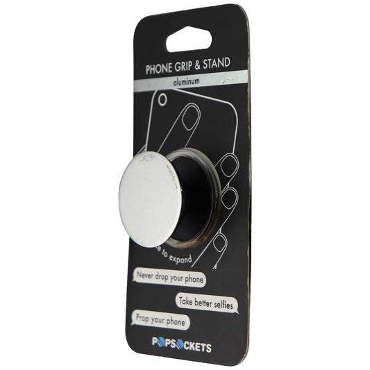 Genuine PopSockets Grip & Stand for Phones and Tablets - Silver Aluminum Cell Phone - Mounts & Holders PopSockets    - Simple Cell Bulk Wholesale Pricing - USA Seller