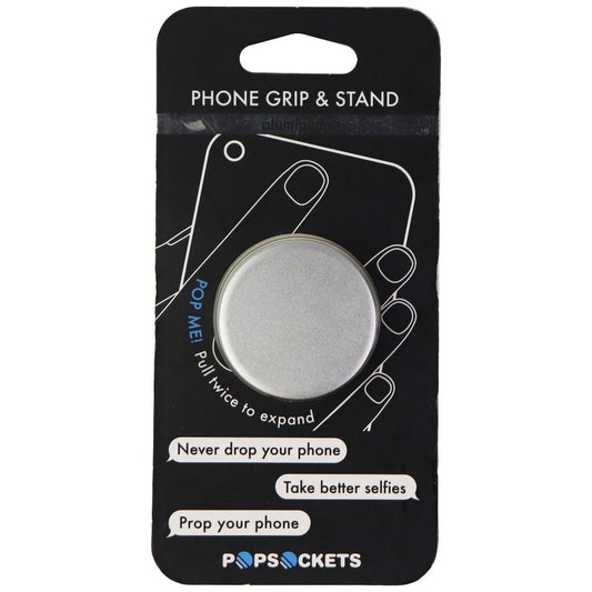 Genuine PopSockets Grip & Stand for Phones and Tablets - Silver Aluminum Cell Phone - Mounts & Holders PopSockets    - Simple Cell Bulk Wholesale Pricing - USA Seller