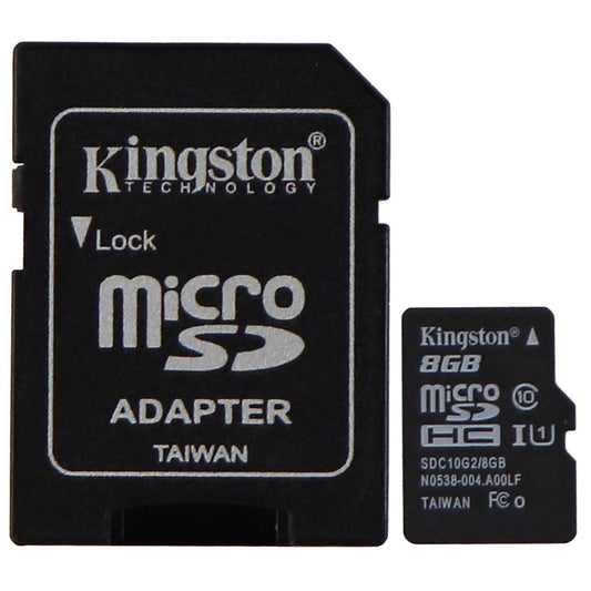 Kingston Digital 8GB microSDHC Class 10 UHS-I 45MB/s Card with SD Adapter Cell Phone - Memory Cards Kingston    - Simple Cell Bulk Wholesale Pricing - USA Seller