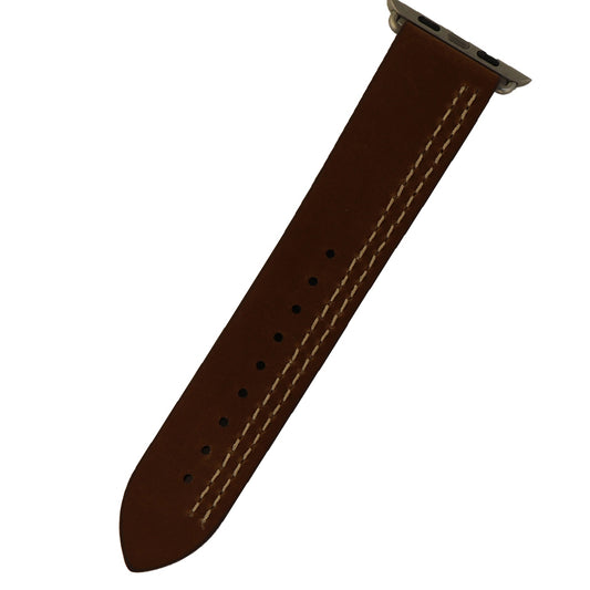 iGear 42mm Apple Watch Strap Leather and Silver Buckle - Chestnut/Cream Smart Watch Accessories - Other Smart Watch Accessories iGear    - Simple Cell Bulk Wholesale Pricing - USA Seller