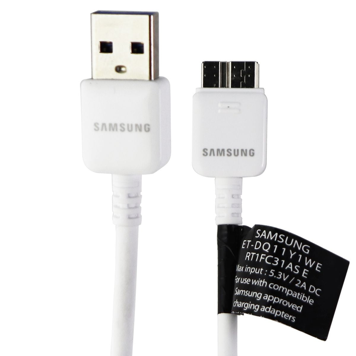 Samsung 5Ft Charge and Sync Cable (ET-DQ11Y1WE) for Micro USB3.0 Devices - White Cell Phone - Cables & Adapters Samsung    - Simple Cell Bulk Wholesale Pricing - USA Seller