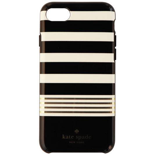 Kate Spade New York Protective Case Cover for iPhone 8 7 - Black White Stripe Cell Phone - Cases, Covers & Skins Kate Spade    - Simple Cell Bulk Wholesale Pricing - USA Seller
