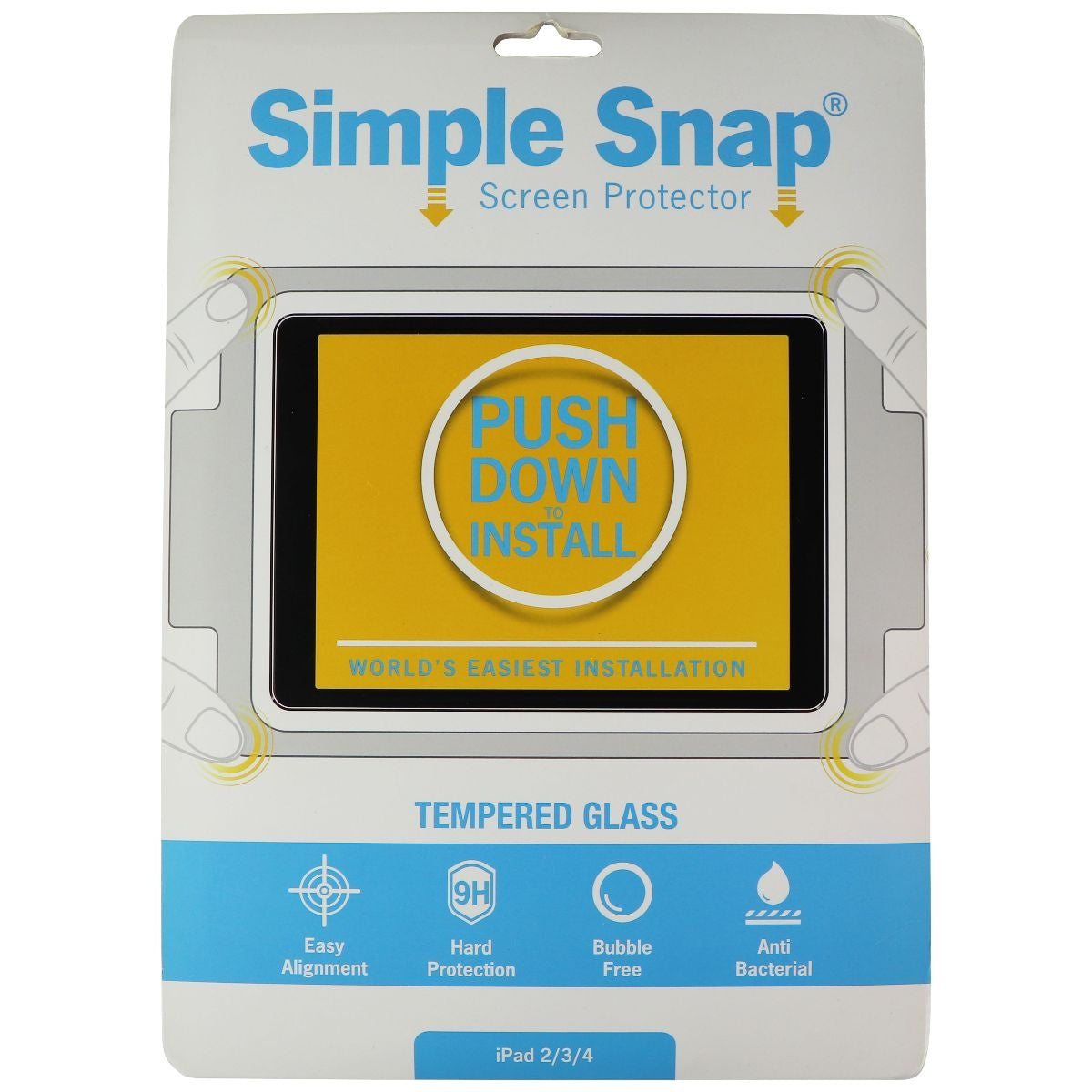 Simple Snap Tempered Glass Screen Protector for Apple iPad 4th/3rd/2nd Gen iPad/Tablet Accessories - Screen Protectors Simple Snap    - Simple Cell Bulk Wholesale Pricing - USA Seller
