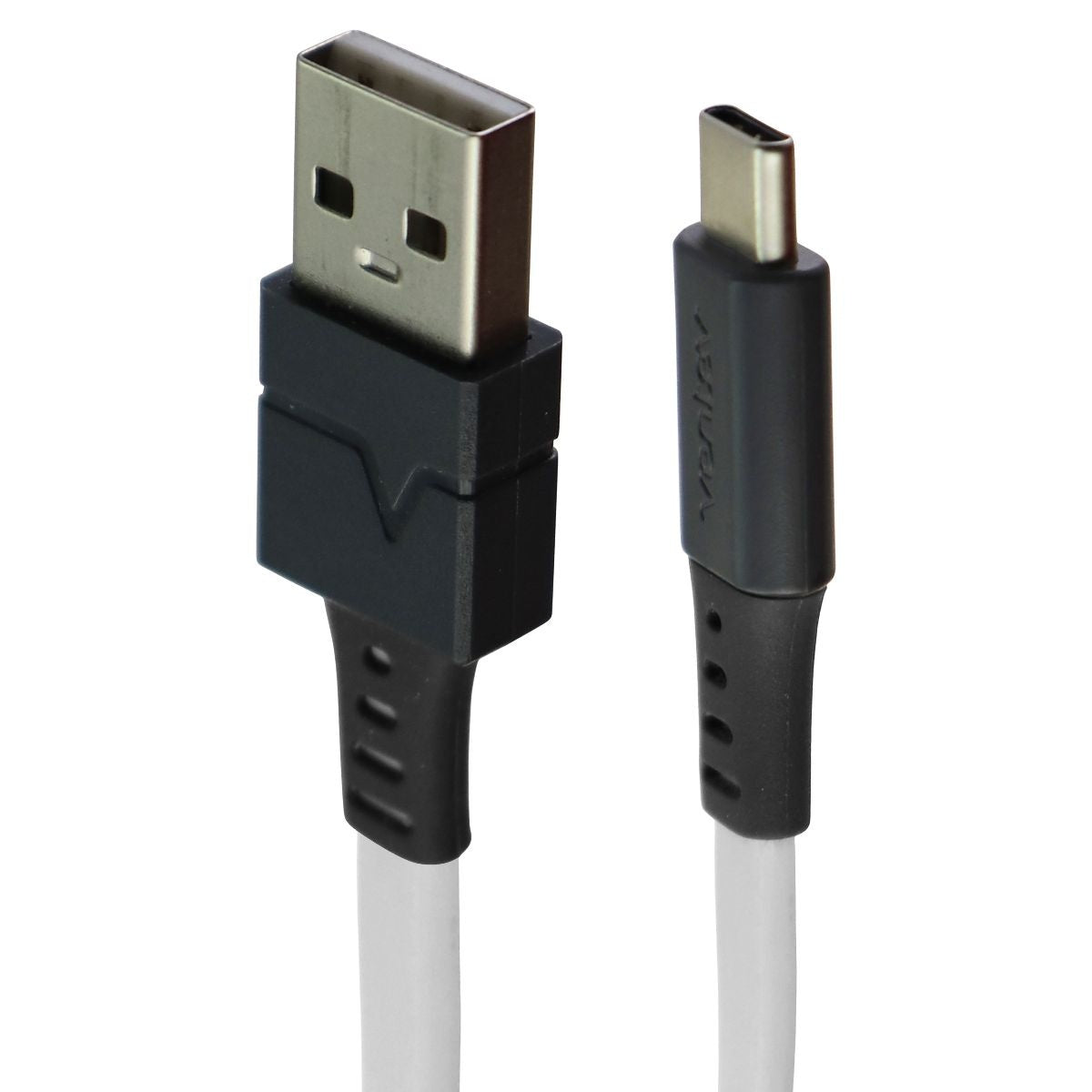 Ventev (6-Foot) USB to USB-C (Type C) Charge and Sync Flat Cable - White/Gray Cell Phone - Cables & Adapters Ventev    - Simple Cell Bulk Wholesale Pricing - USA Seller