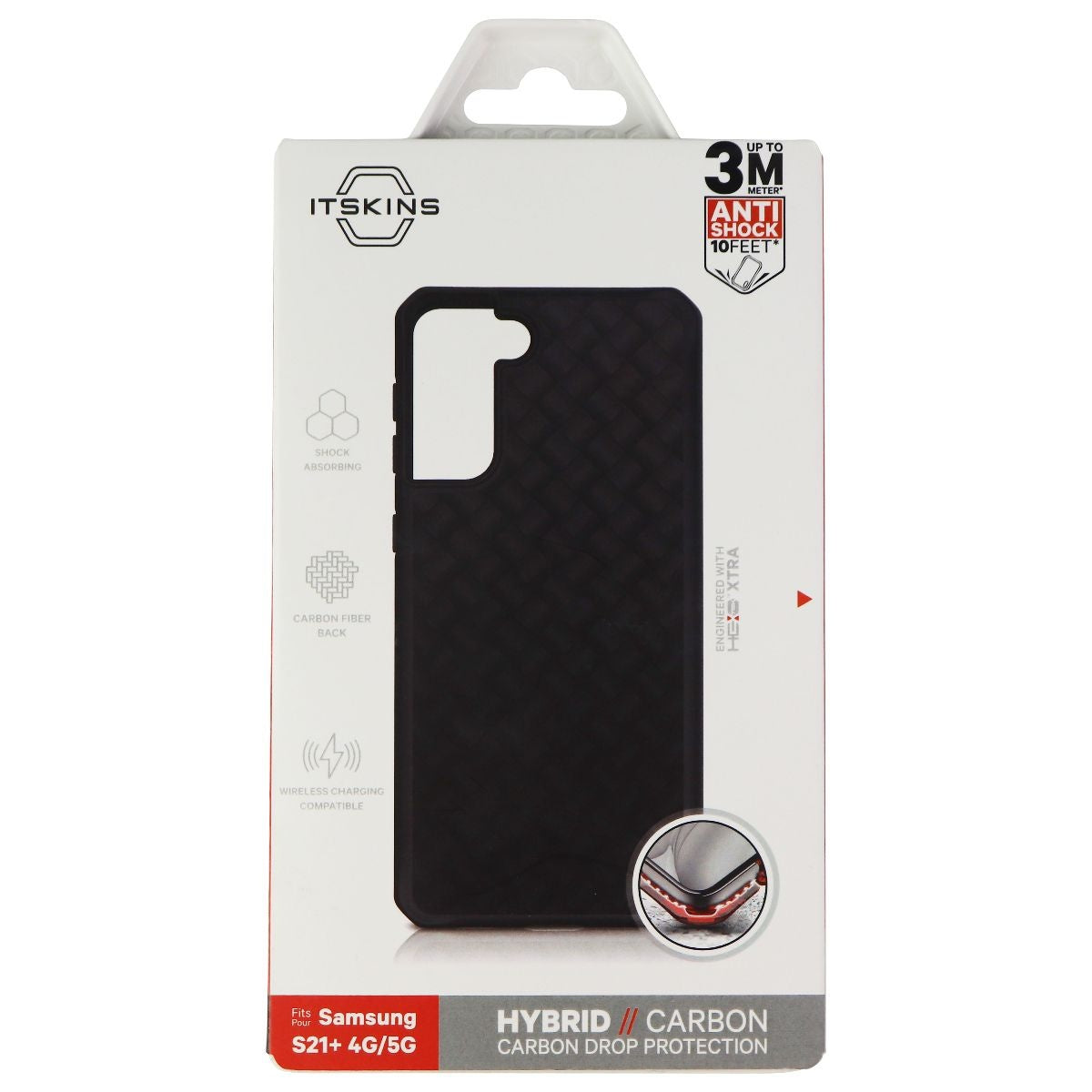 ITSKINS Hybrid Carbon Case for Samsung Galaxy (S21+) - Black/Heavy Weave Cell Phone - Cases, Covers & Skins ITSKINS    - Simple Cell Bulk Wholesale Pricing - USA Seller