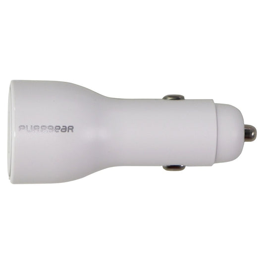 PureGear LightSpeed (30-Watt) USB & USB-C Car Charger/Adapter - White Cell Phone - Chargers & Cradles PureGear    - Simple Cell Bulk Wholesale Pricing - USA Seller