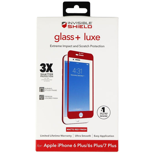ZAGG InvisibleShield (Glass+ Luxe) Screen Protector for iPhone 7+/6s+/6+ - Red Cell Phone - Screen Protectors Zagg    - Simple Cell Bulk Wholesale Pricing - USA Seller