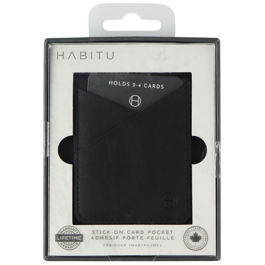 Habitu Stick-On Card Pocket - Black Cell Phone - Mounts & Holders Habitu    - Simple Cell Bulk Wholesale Pricing - USA Seller