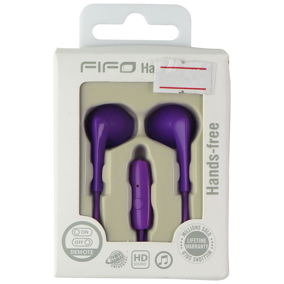 FIFO 3.5mm Hands-Free In-Ear Headphone Headset - Purple Portable Audio - Headphones FIFO    - Simple Cell Bulk Wholesale Pricing - USA Seller