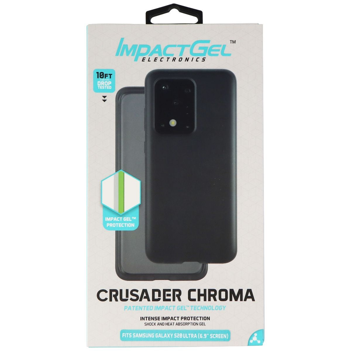 Impact Gel Crusader Chroma Series Case for Samsung Galaxy S20 Ultra - Black Cell Phone - Cases, Covers & Skins Impact Gel    - Simple Cell Bulk Wholesale Pricing - USA Seller