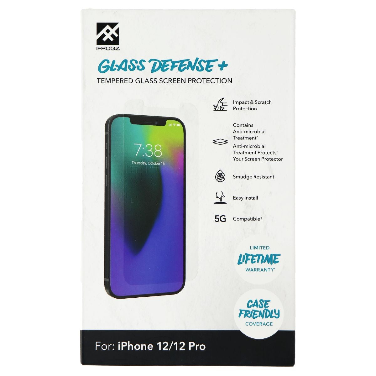 iFrogz Glass Screen Protector for Apple iPhone 12 / 12 Pro - Clear Cell Phone - Screen Protectors iFrogz    - Simple Cell Bulk Wholesale Pricing - USA Seller
