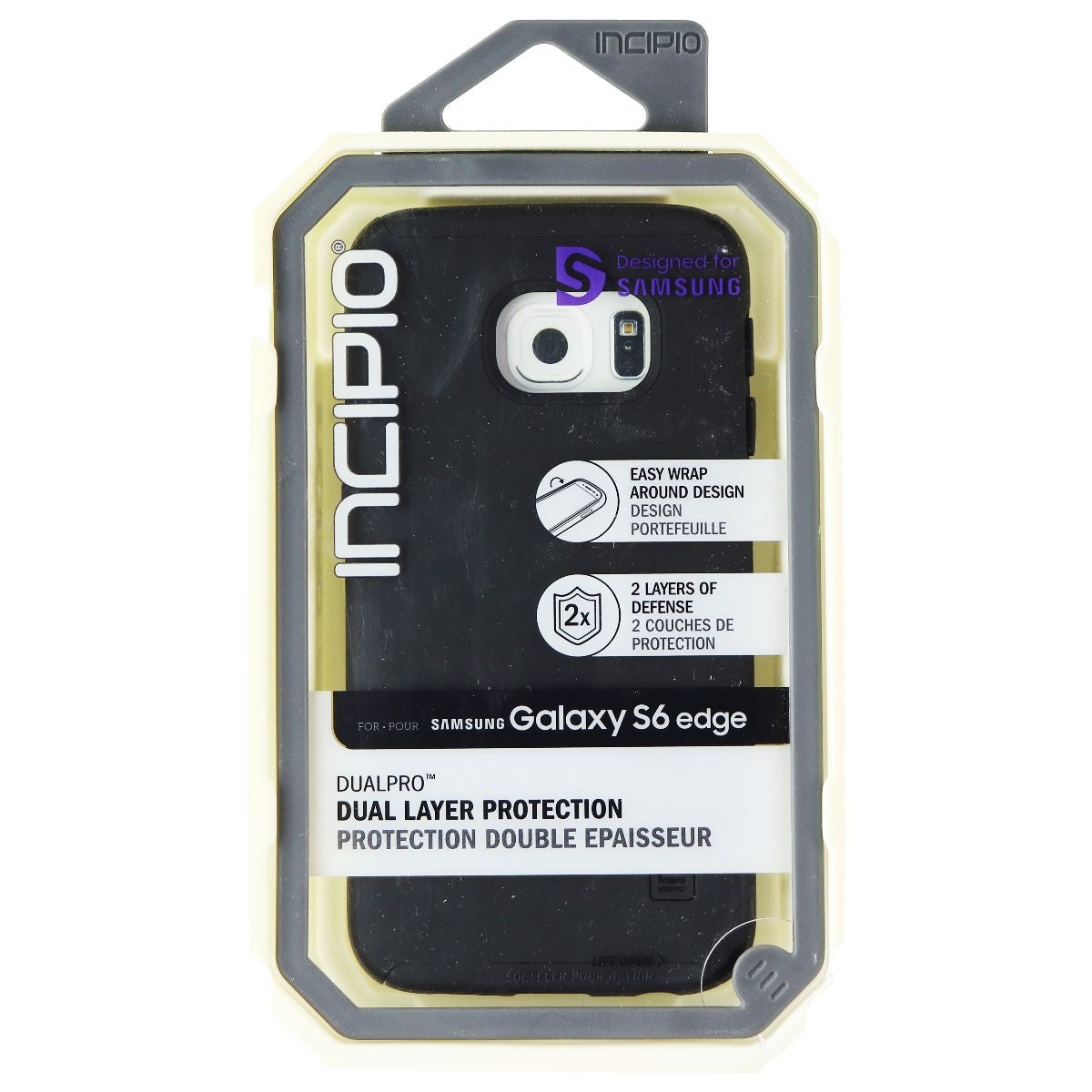 Incipio DualPro Dual Layer Protection Case For Samsung Galaxy S6 Edge - Black Cell Phone - Cases, Covers & Skins Incipio    - Simple Cell Bulk Wholesale Pricing - USA Seller