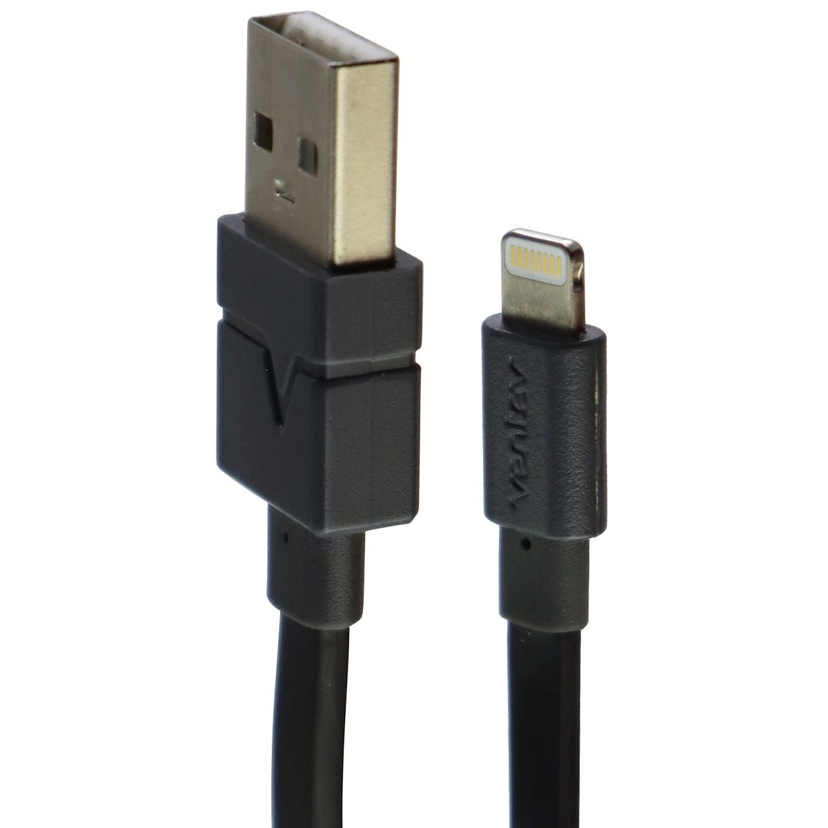Ventev (6-foot) USB to 8-Pin Charge and Sync Flat Cable for iPhone/iPad - Black Cell Phone - Cables & Adapters Ventev    - Simple Cell Bulk Wholesale Pricing - USA Seller