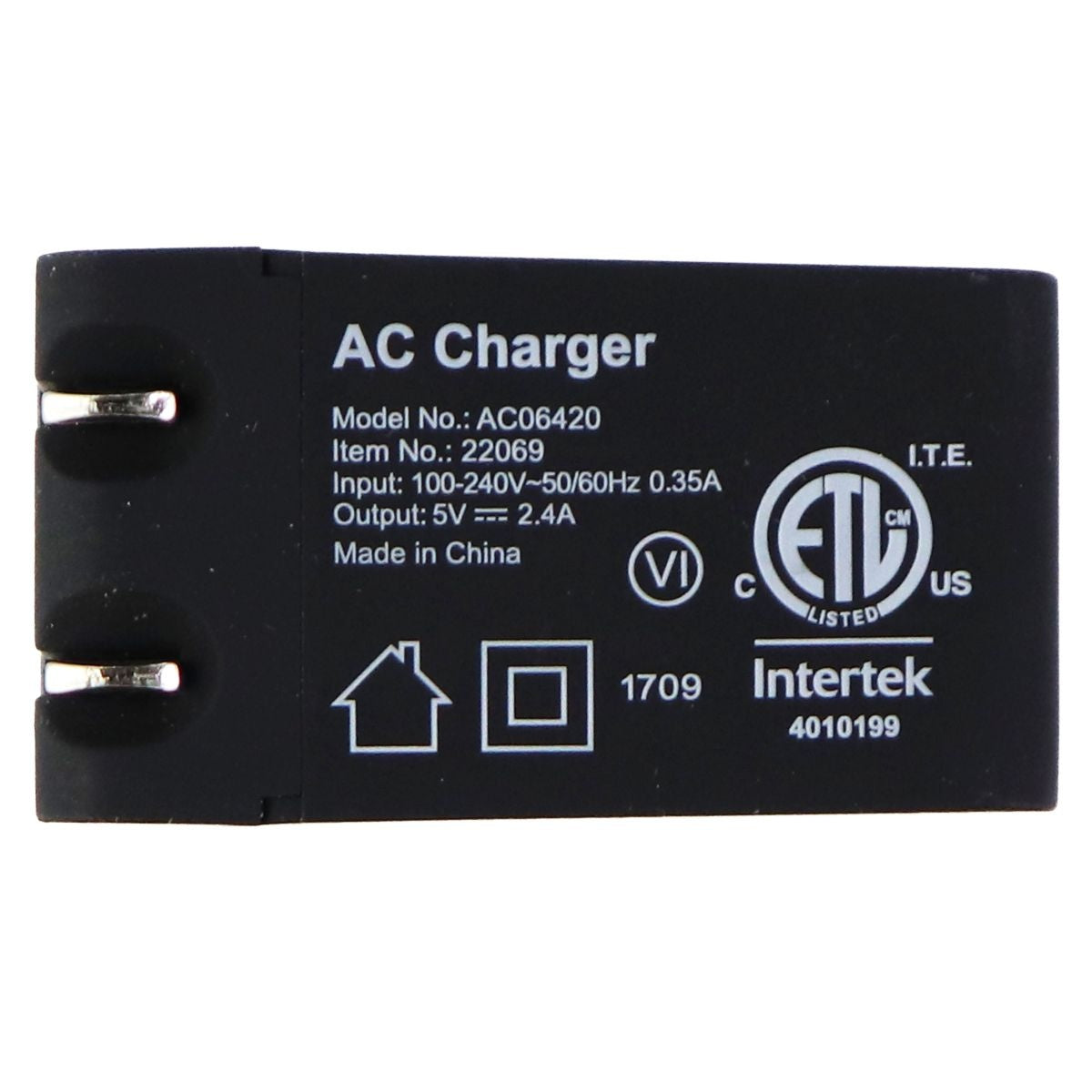 mWorks! (5V/2.4A) Single USB Wall Charger Travel Adapter - Black Cell Phone - Chargers & Cradles mWorks!    - Simple Cell Bulk Wholesale Pricing - USA Seller