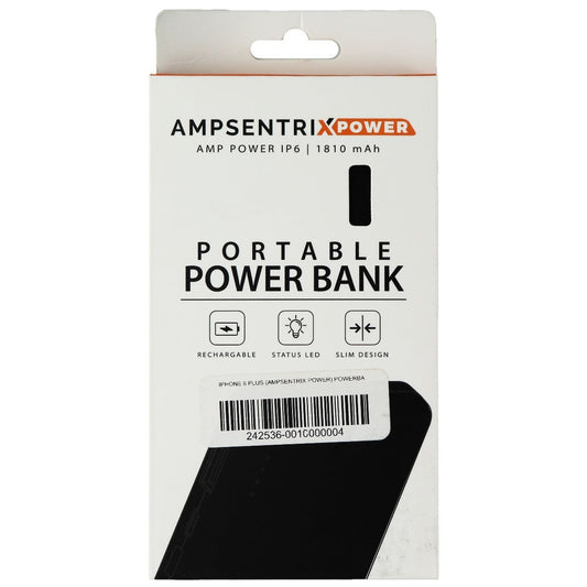 Ampsentrix Xpower 1,810mAh Portable Power Bank - Black Cell Phone - Chargers & Cradles AmpSentrix    - Simple Cell Bulk Wholesale Pricing - USA Seller