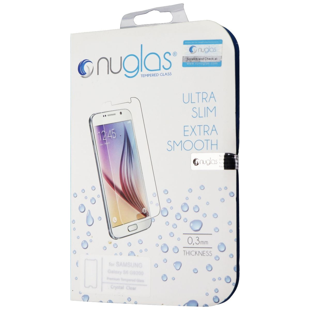 NuGlas Ultra Slim Tempered Glass for Samsung Galaxy S6 - Clear Cell Phone - Screen Protectors Nuglas    - Simple Cell Bulk Wholesale Pricing - USA Seller