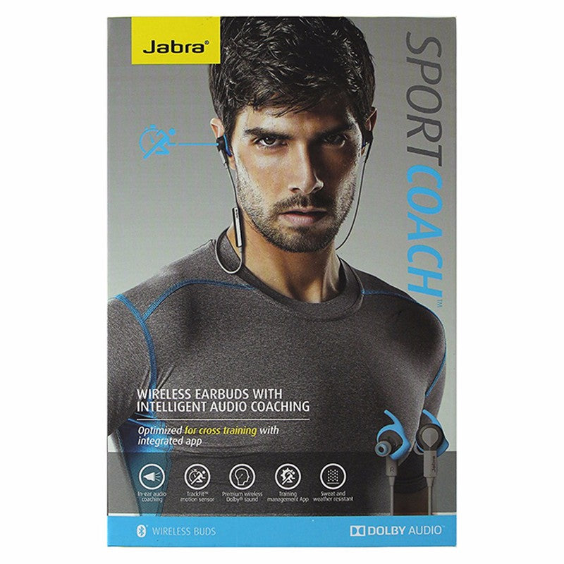 Jabra Coach Wireless Earbuds w/ Intelligent Audio Coaching - Blue & Gray Cell Phone - Headsets Jabra    - Simple Cell Bulk Wholesale Pricing - USA Seller