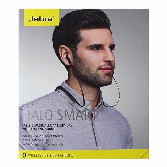 Jabra Halo Smart Series Wireless Neckband Stereo Earbud Headphones - Black Cell Phone - Headsets Jabra    - Simple Cell Bulk Wholesale Pricing - USA Seller