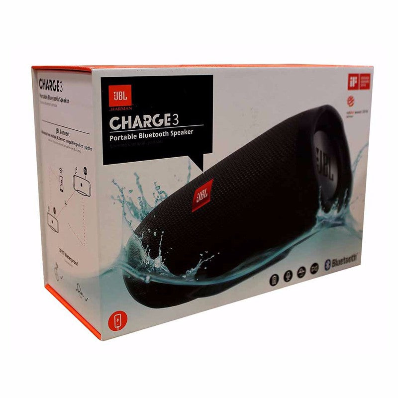 JBL Charge 3  Waterproof Portable Bluetooth Speaker - Black - JBLCHARGE3BLKAM Cell Phone - Audio Docks & Speakers JBL    - Simple Cell Bulk Wholesale Pricing - USA Seller