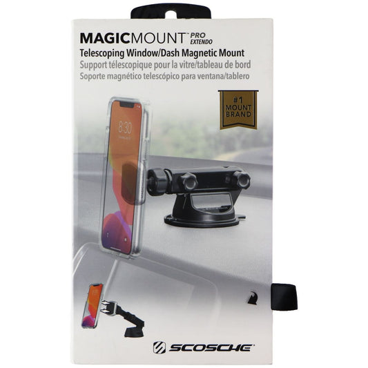 Scosche MagicMount Pro Extendo Magnetic Mount for Phones for Car - Black/Silver Cell Phone - Mounts & Holders Scosche    - Simple Cell Bulk Wholesale Pricing - USA Seller