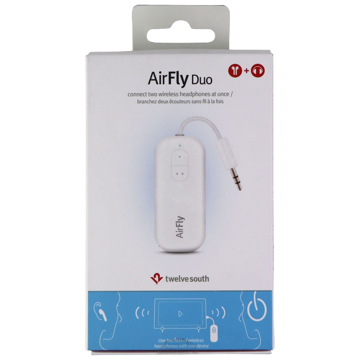 Twelve South AirFly Duo Multi-Device Wireless Bluetooth Transmitter - White TV, Video & Audio Accessories - Audio/Video Transmitters Twelve south    - Simple Cell Bulk Wholesale Pricing - USA Seller
