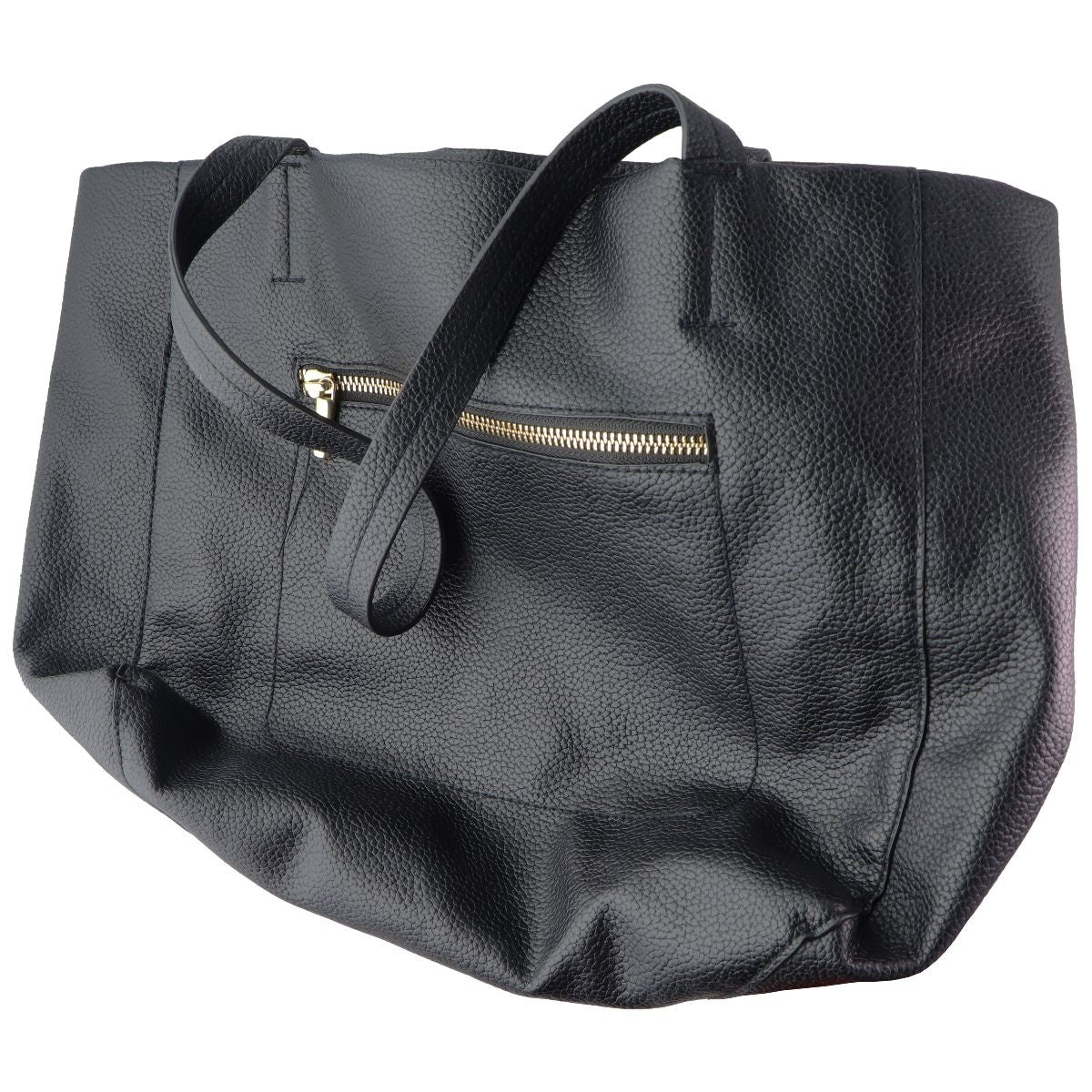 A New Day Faux Leather Purse Handbag with Exterior Zipper - Black/Gold Other Sporting Goods A New Day    - Simple Cell Bulk Wholesale Pricing - USA Seller