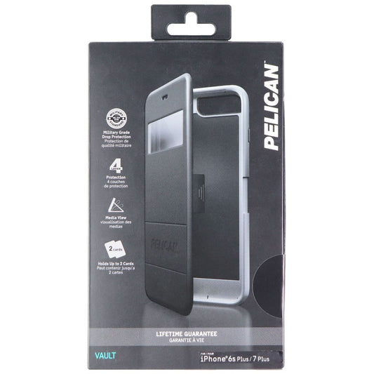 Pelican Vault Series Wallet Case for Apple iPhone 7 Plus/6s Plus -Black/Gray Cell Phone - Cases, Covers & Skins Pelican    - Simple Cell Bulk Wholesale Pricing - USA Seller