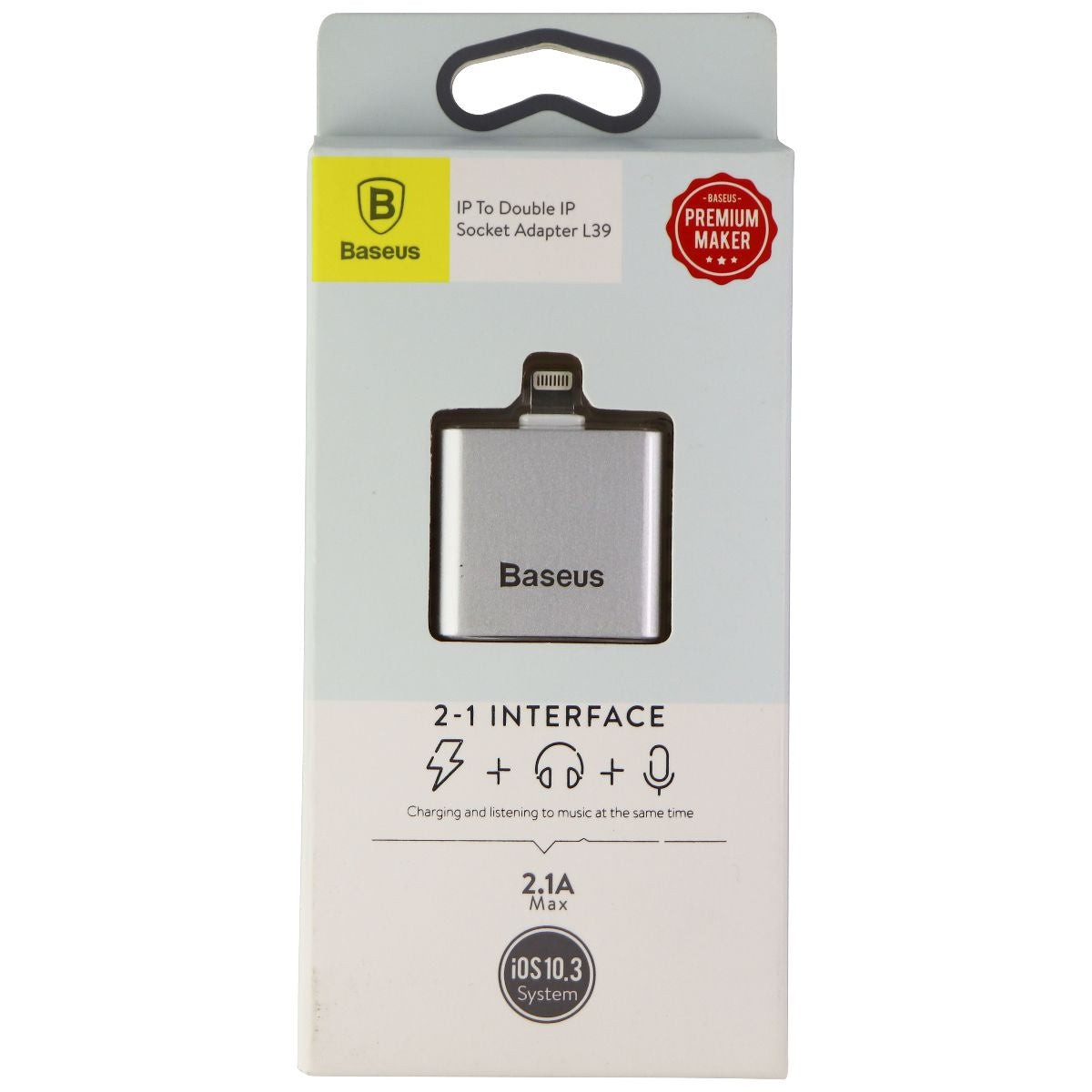 Baseus Lightning 8-Pin to Double 8-Pin Adapter L39 for iPhone/iPad - Silver Cell Phone - Cables & Adapters Baseus    - Simple Cell Bulk Wholesale Pricing - USA Seller