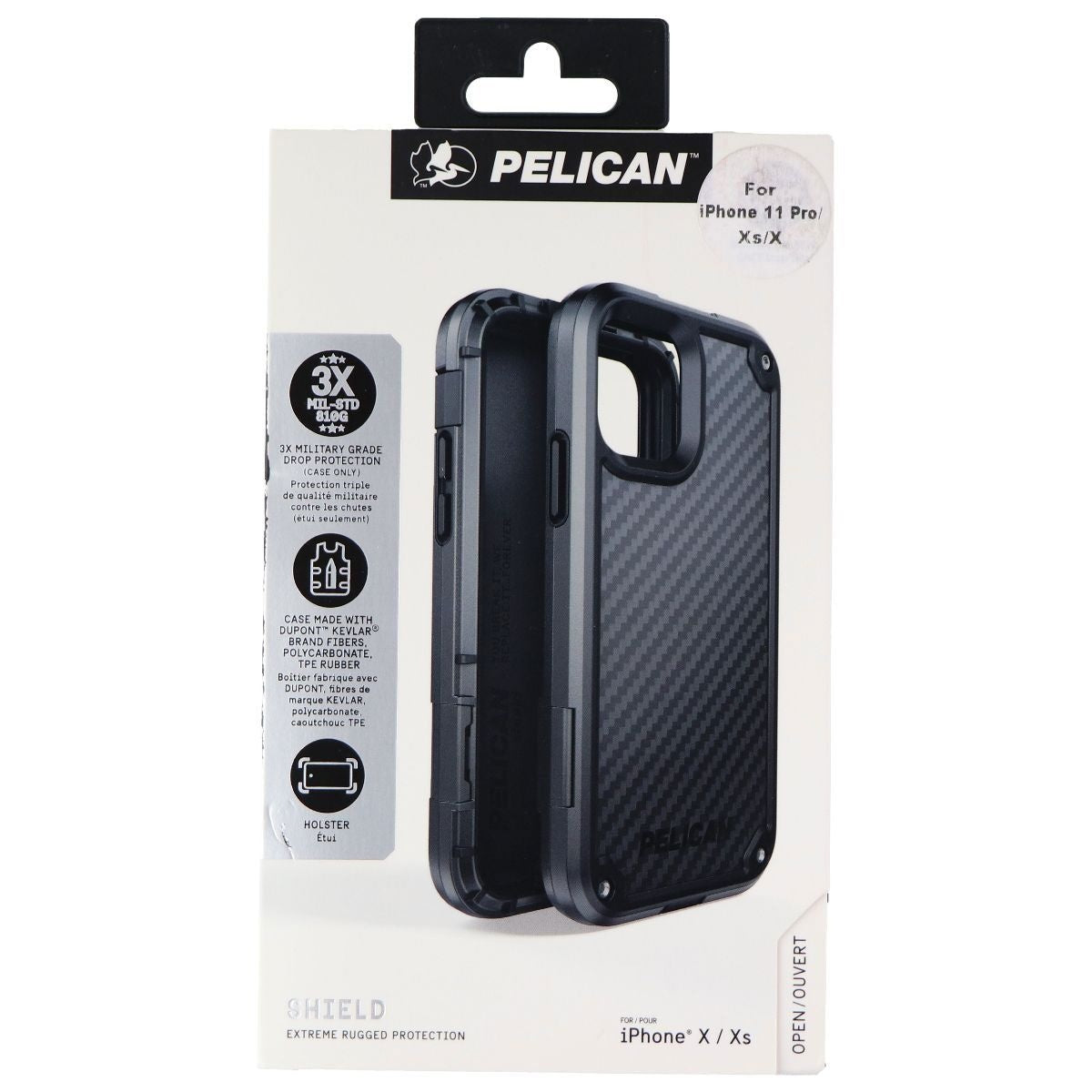 Pelican Shield Series Rugged Case & Clip for Apple iPhone 11 Pro & Xs/X - Black Cell Phone - Cases, Covers & Skins Pelican    - Simple Cell Bulk Wholesale Pricing - USA Seller