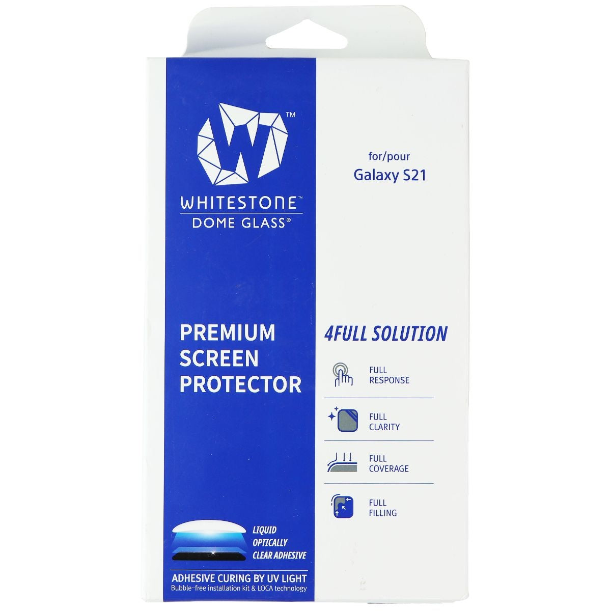 Whitestone Dome Glass Premium Screen Protector for Samsung Galaxy S21 Cell Phone - Screen Protectors Whitestone    - Simple Cell Bulk Wholesale Pricing - USA Seller