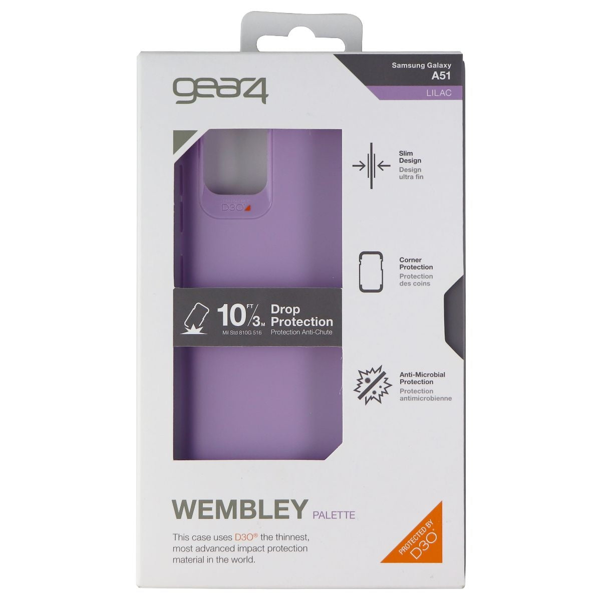 Gear4 Wembley Palette Series Flexible Case for Samsung Galaxy A51 - Lilac Cell Phone - Cases, Covers & Skins Gear4    - Simple Cell Bulk Wholesale Pricing - USA Seller