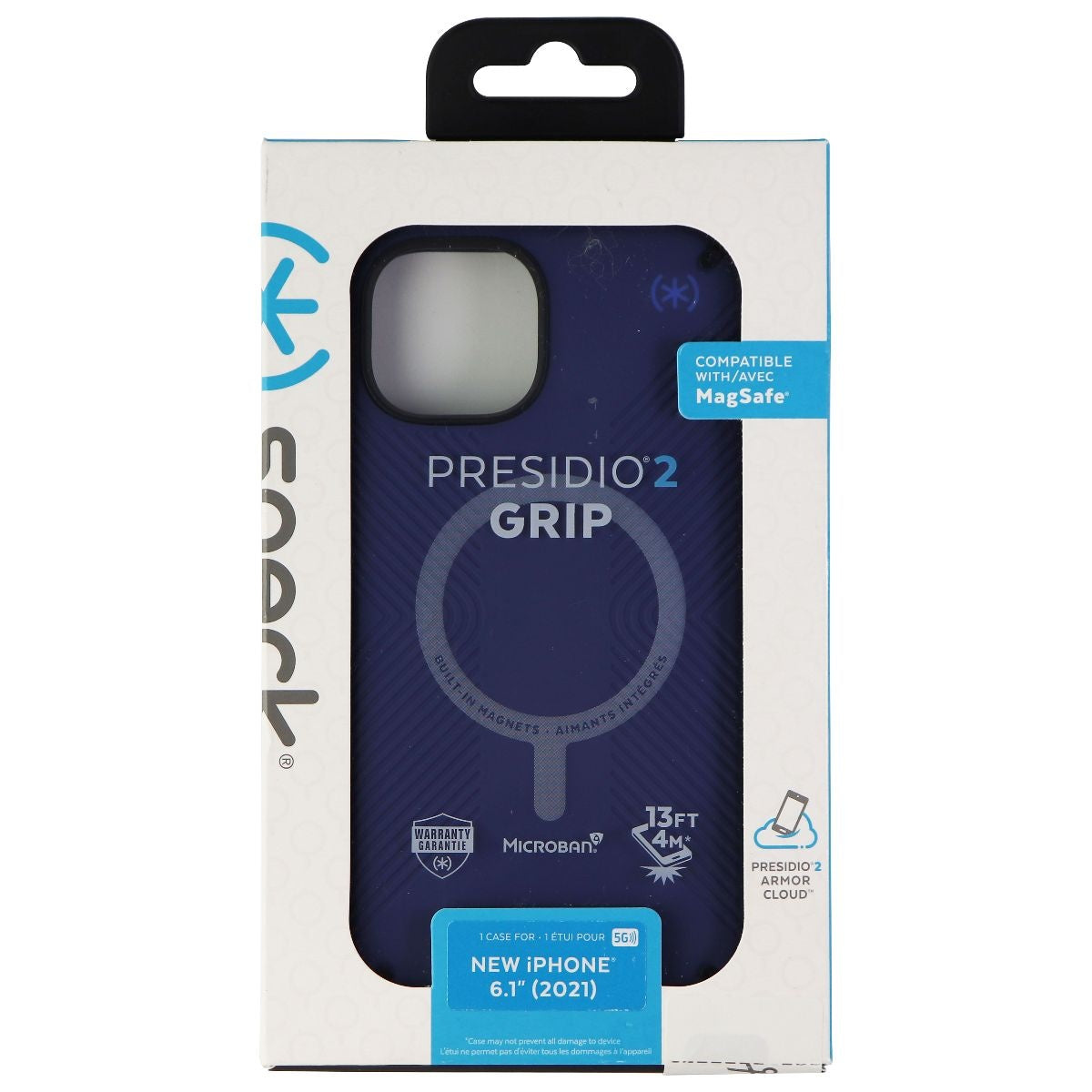 Speck Presidio2 Grip Series For Magsafe Case for iPhone 13  - Coastal Blue/Black Cell Phone - Cases, Covers & Skins Speck    - Simple Cell Bulk Wholesale Pricing - USA Seller