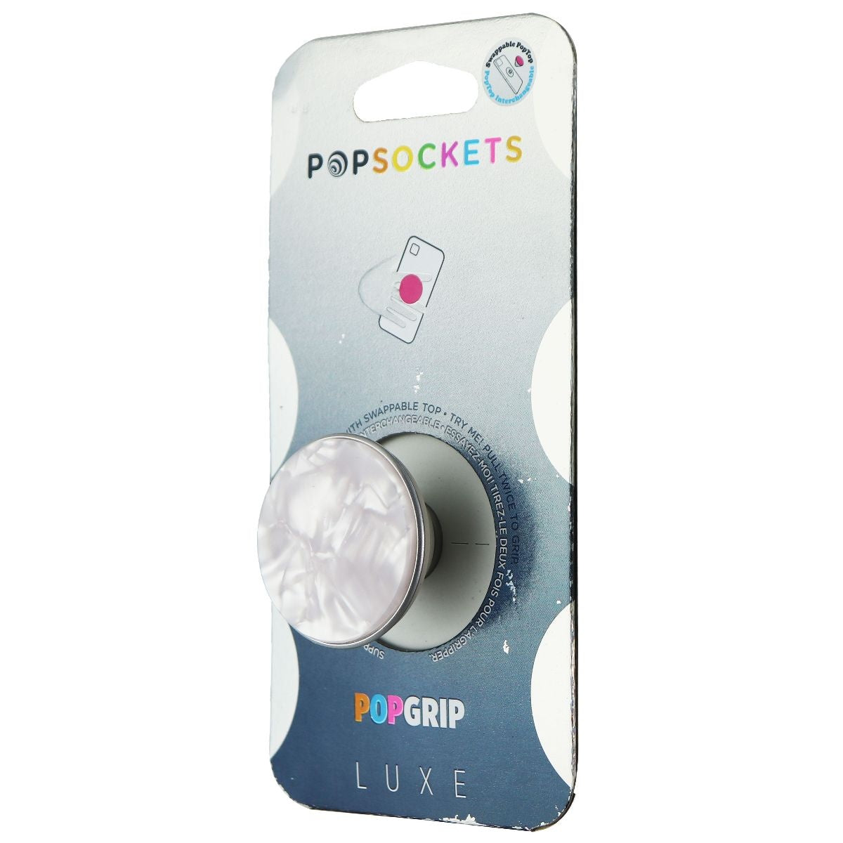 PopSockets Swappable PopGrip Stand and Grip for Phones/Tablets - Pearl White Cell Phone - Mounts & Holders PopSockets    - Simple Cell Bulk Wholesale Pricing - USA Seller
