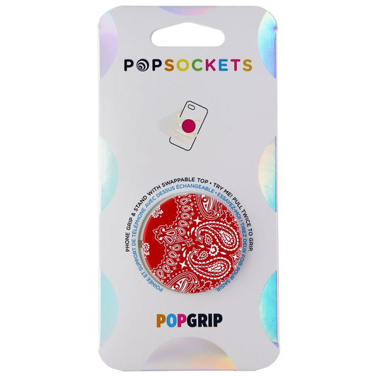 PopSockets: PopGrip Expanding Stand & Grip with Swappable Top - Red Bandana Cell Phone - Mounts & Holders PopSockets    - Simple Cell Bulk Wholesale Pricing - USA Seller