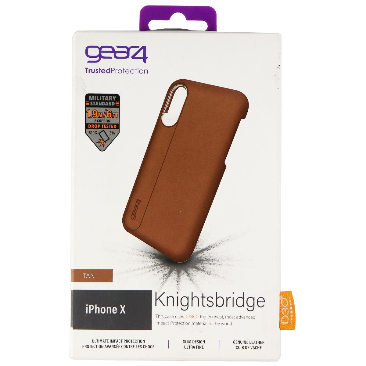 Gear4 Knightsbridge Series Case for Apple iPhone Xs/X Smartphones - Tan Cell Phone - Cases, Covers & Skins Gear4    - Simple Cell Bulk Wholesale Pricing - USA Seller