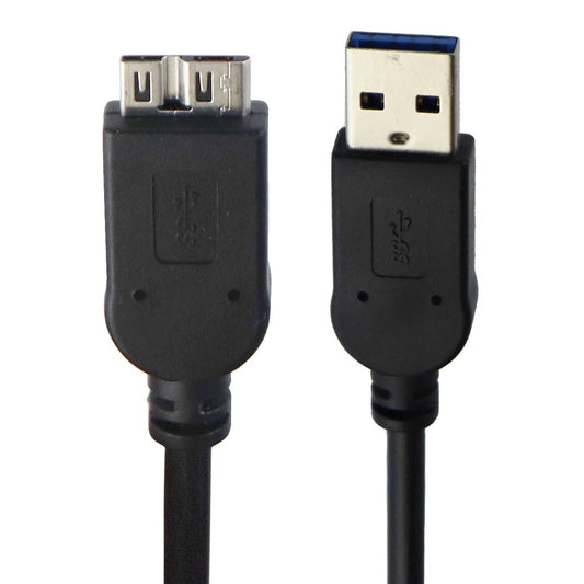 Short Style (1.5-Foot) USB 3.0 (Blue) to Micro-B Dual USB Cable - Black Cell Phone - Cables & Adapters Unbranded    - Simple Cell Bulk Wholesale Pricing - USA Seller