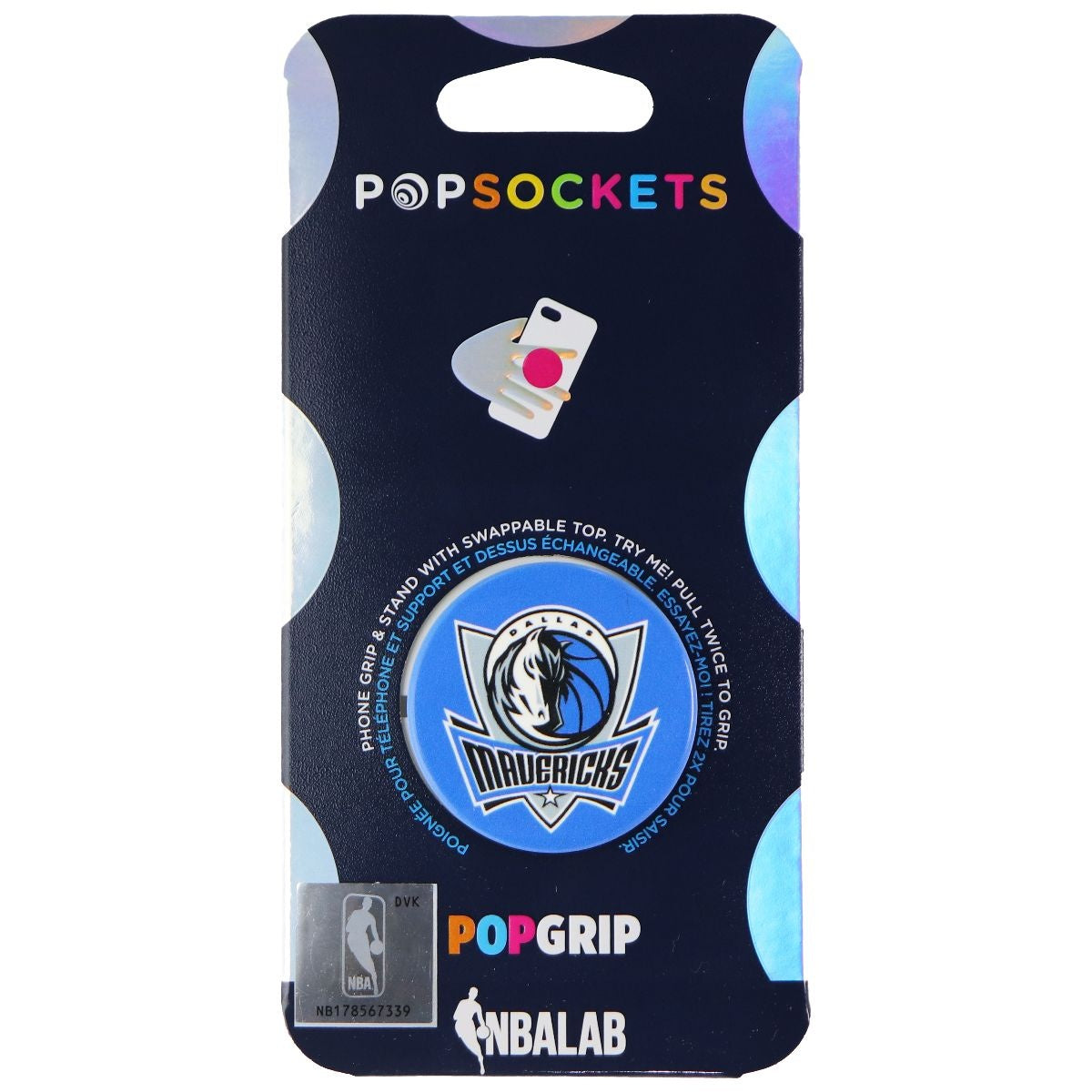 PopSockets PopGrip: Swappable Grip for Phones & Tablets - NBA - Dallas Mavericks Cell Phone - Mounts & Holders PopSockets    - Simple Cell Bulk Wholesale Pricing - USA Seller
