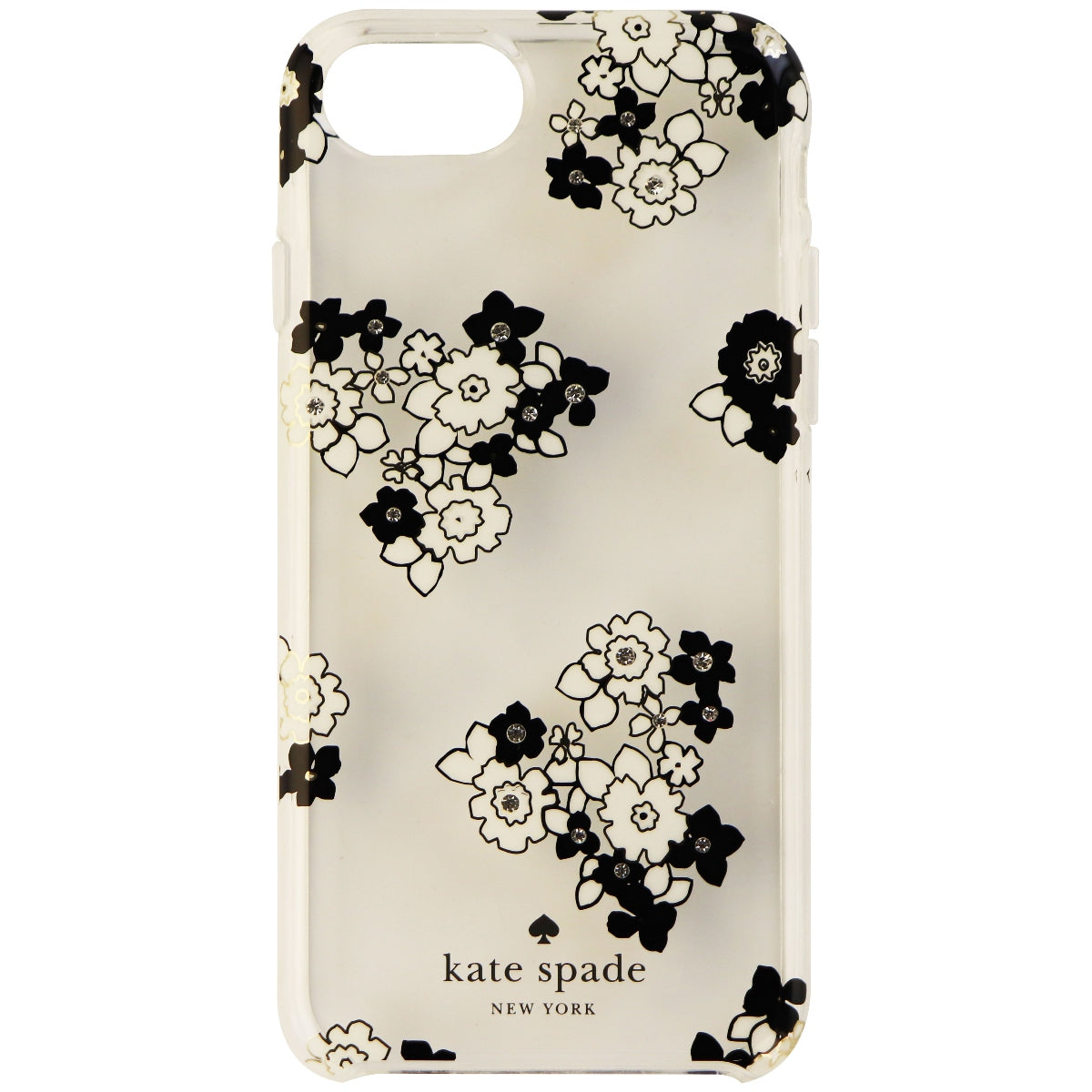 Kate Spade New York Hardshell Case for iPhone 8 and 7 - Clear/Blk White Flowers Cell Phone - Cases, Covers & Skins Kate Spade    - Simple Cell Bulk Wholesale Pricing - USA Seller